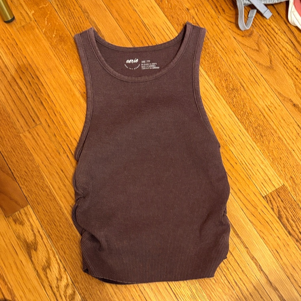 Aerie Women's Chocolate Ribbed Tank Top
